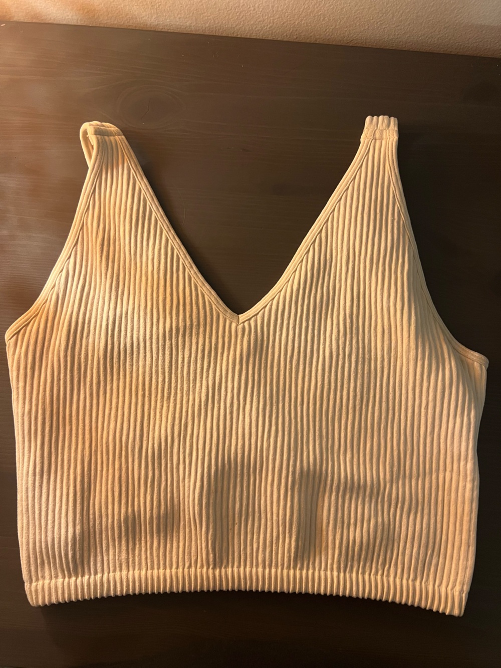 Ribbed Scoop Neck Women’s Tank Top - Cream & Black
